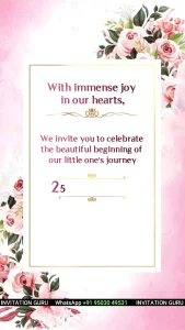 Name Ceremony Pink Theme Girl 05 | Premium Name Ceremony Video Invitation