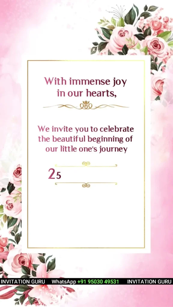 Name Ceremony Pink Theme Girl 05 – personalised naming ceremony invitation video by InvitationGuru