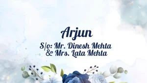 Ring Ceremony Red Ganpati & Blue Roses 177 | Elegant Ring Ceremony Digital Invite