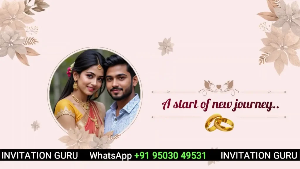 Ring Ceremony Brown Floral 176 – personalised engagement invitation video by InvitationGuru