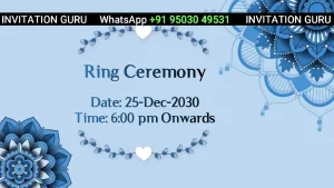 Ring Ceremony Blue & Sky Blue 015 | Elegant Ring Ceremony Digital Invite
