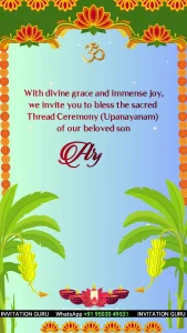 Thread Ceremony Banana Tree 01 | Premium Thread Ceremony Invitation