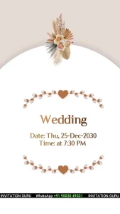 Wedding Invite Story Theme Brown Golden Leaf 1073 | Exclusive Wedding Video Invitation