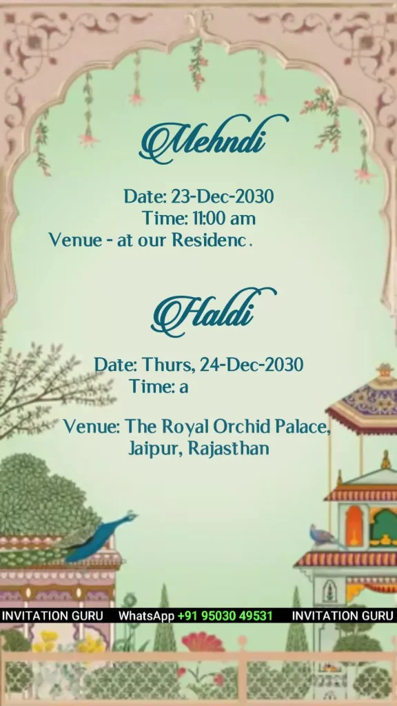 Wedding Invite Zeel & Rajhansa 1056 1 – personalised wedding invite in reels style invitation video by InvitationGuru