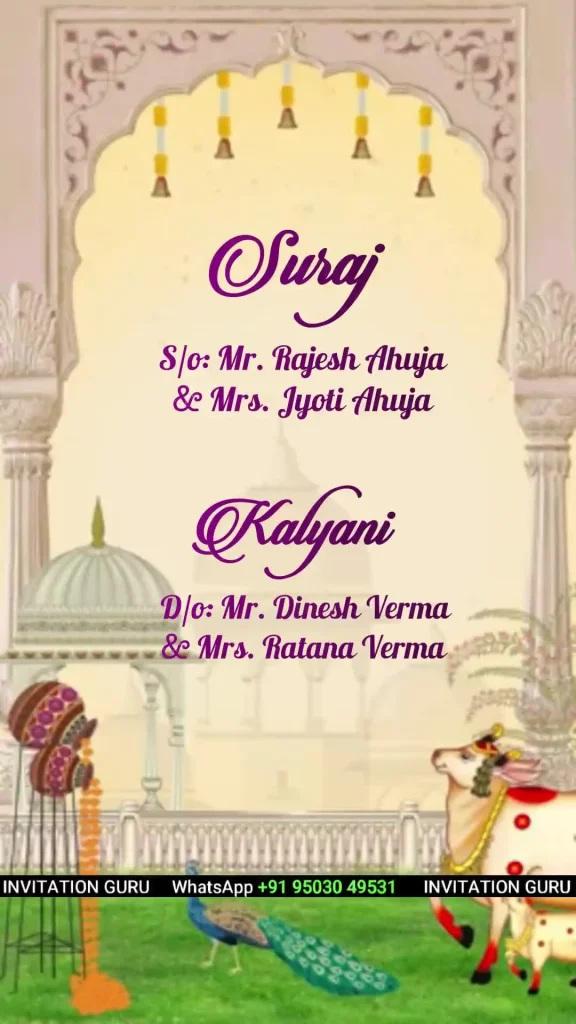Hindu Wedding Zeel & Rajhansa 628 – personalised wedding invite in reels style invitation video by InvitationGuru