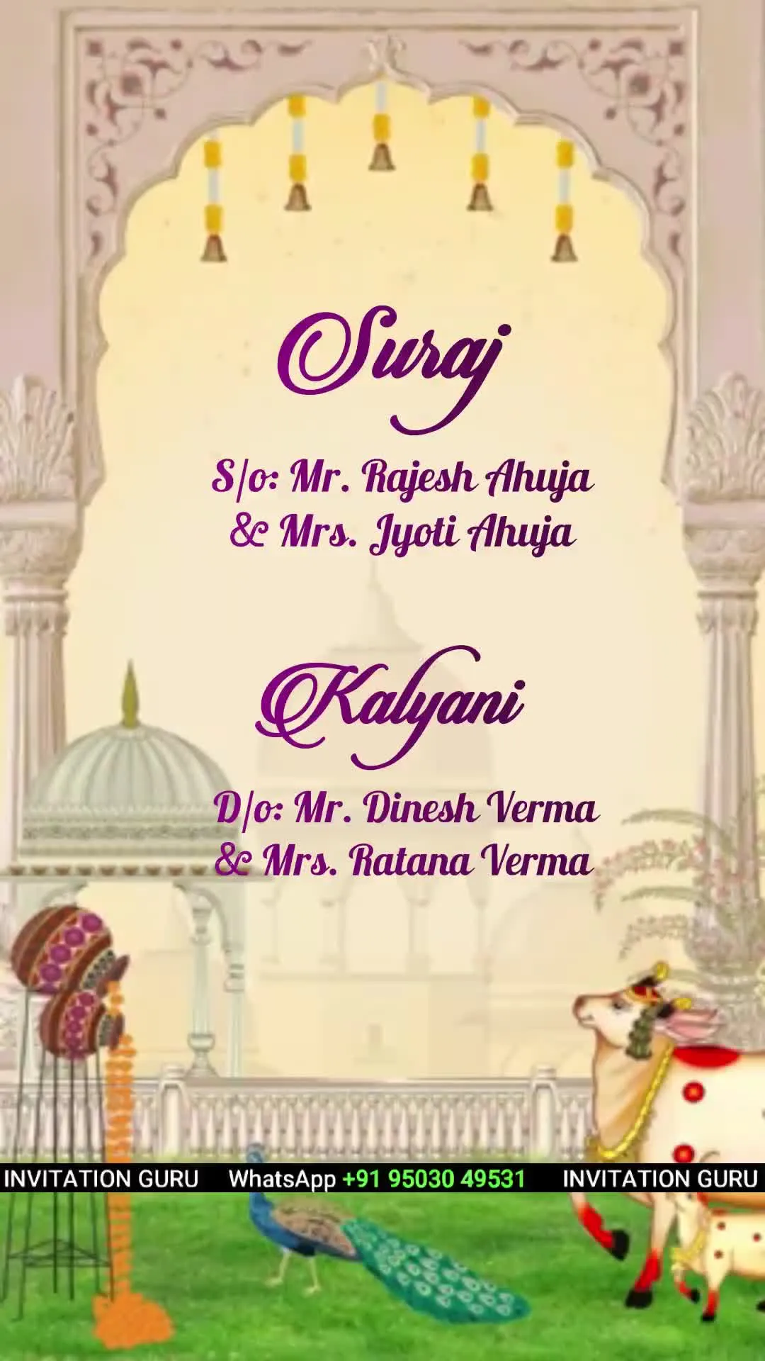 Hindu Wedding Zeel & Rajhansa 628 – personalised wedding invite in reels style invitation video by InvitationGuru