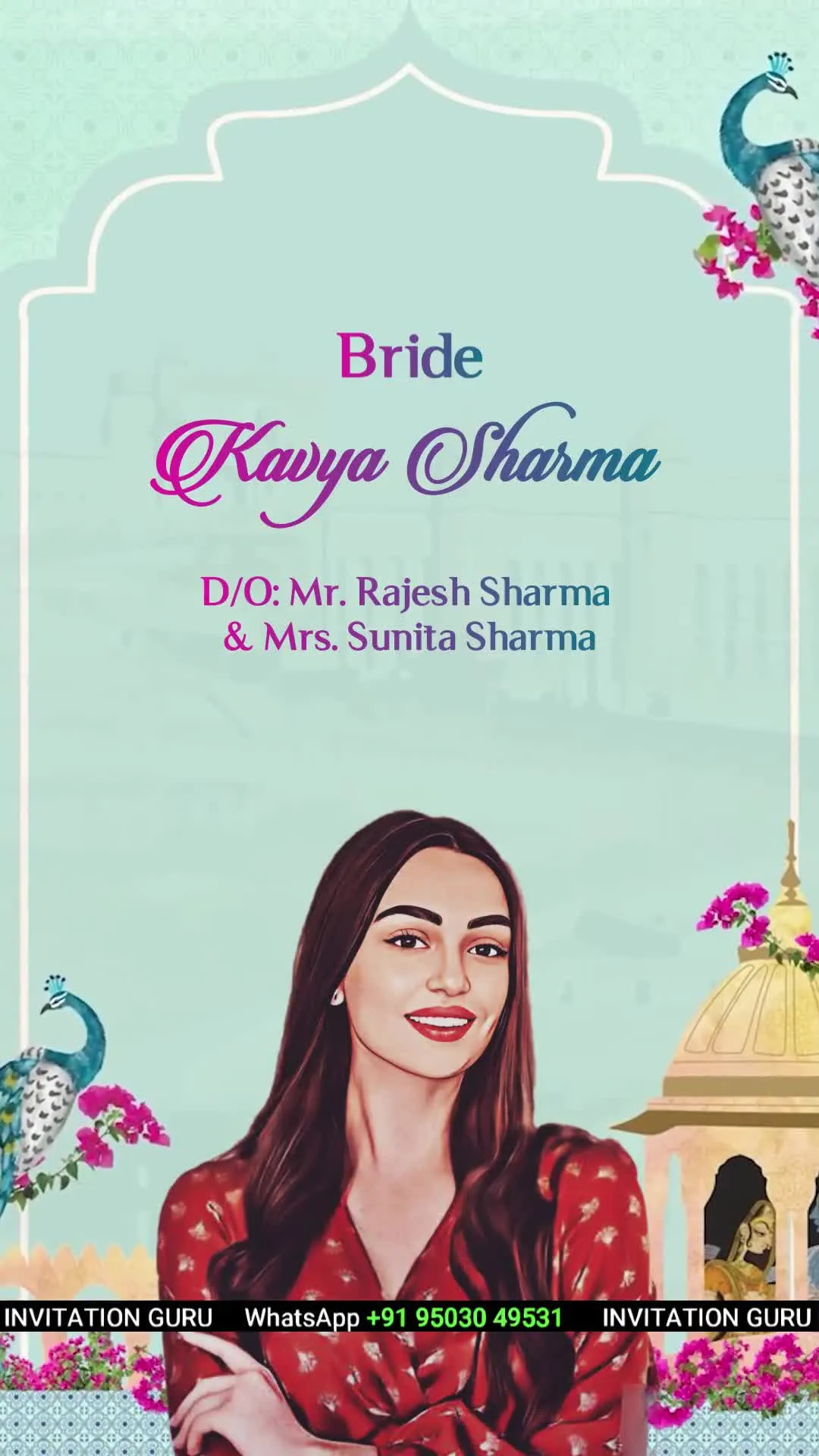 Hindu Wedding Invite Story Theme Zeel & BoganVel 1063 – personalised wedding invite in reels style invitation video by InvitationGuru