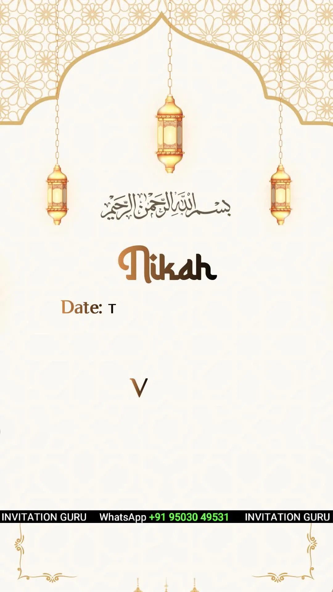 Muslim Wedding Invite Story Theme Beige & Golden Theme 02 015 – personalised wedding invite in reels style invitation video by InvitationGuru