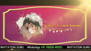 Wedding Invite Royal Pink With Photo 146 | Elegant Wedding Video Invitation