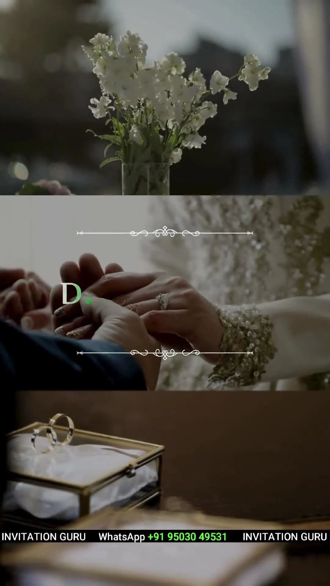 Christian Wedding Story Theme White Flowers & Pastel Green 03 – personalised christian wedding invitation video by InvitationGuru