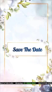Hindu Wedding Story Video Blue Flowers 629 | Luxury Hindu Wedding Invitation