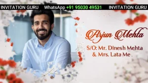 Hindu Wedding Invite Orange Flowers 114 | Elegant Wedding Video Invitation