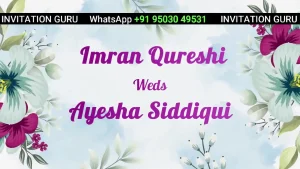 Muslim Wedding Invite Floral 08 | High Quality Video Wedding Invitation