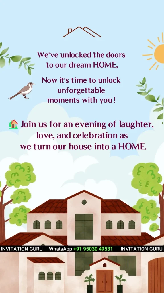 House Warming Story Theme Sky blue theme 04 – personalised housewarming invitation video by InvitationGuru