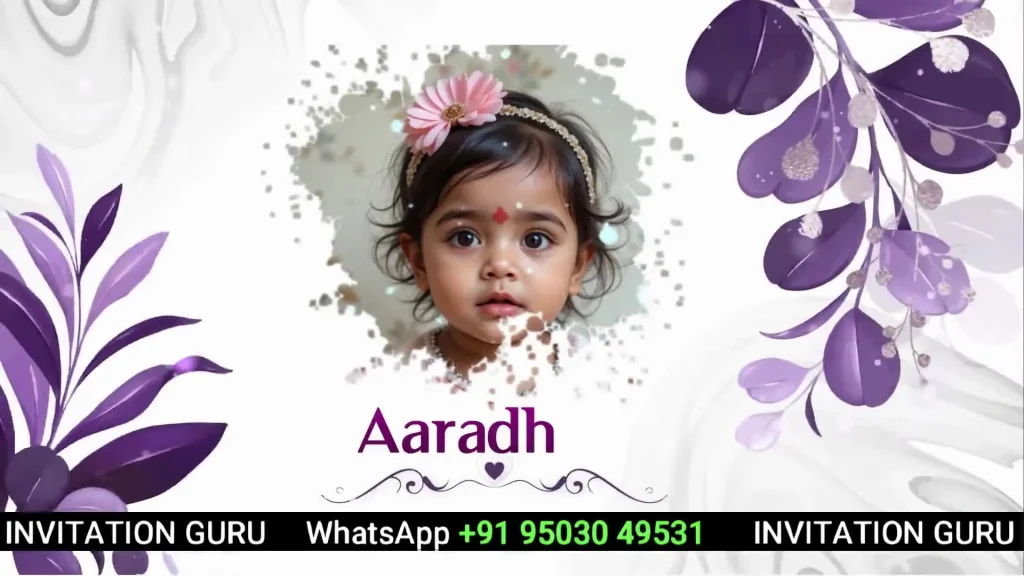 Birthday Invitation Girl White & Purple Leaf 15 – personalised birthday invitation video by InvitationGuru