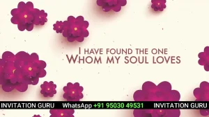 Wedding Invite Pink Flowers With Photo 90 | Exclusive Wedding Video Invitation