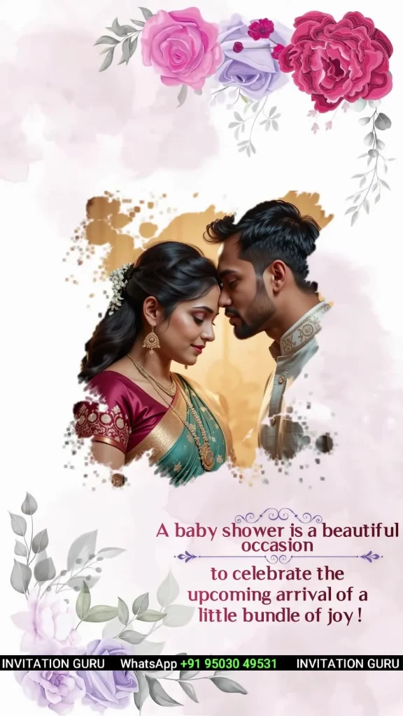 Baby Shower Story Theme Pink & Purple Roses 04 – personalised baby shower invitation video by InvitationGuru