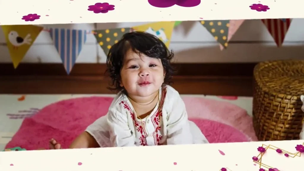 Annaprashan Ceremony Pink flowers 002 – personalised annaprashan invitation video by InvitationGuru
