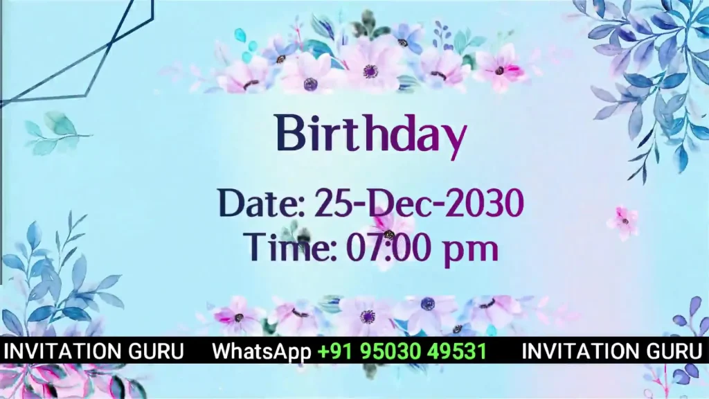 Birthday Invitation Blue 12 – personalised birthday invitation video by InvitationGuru