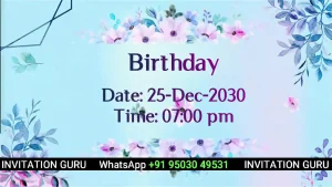 Birthday Invitation Blue 12 | Elegant Birthday Invitation
