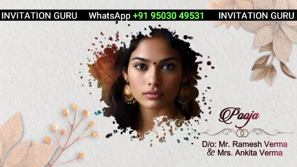 Wedding Invite Brown Leaf 161 – personalised wedding invitation video by InvitationGuru