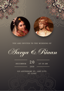 Brown Gradient Traditional Indian Wedding Invitation