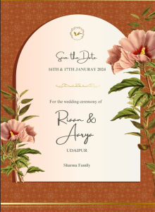 Elegant & Floral Save the Date Indian Wedding Invitation