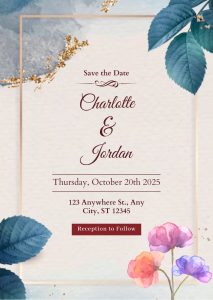 Navy Blue Save the Date Wedding Card