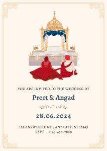 Red and Beige Indian Wedding Invitation