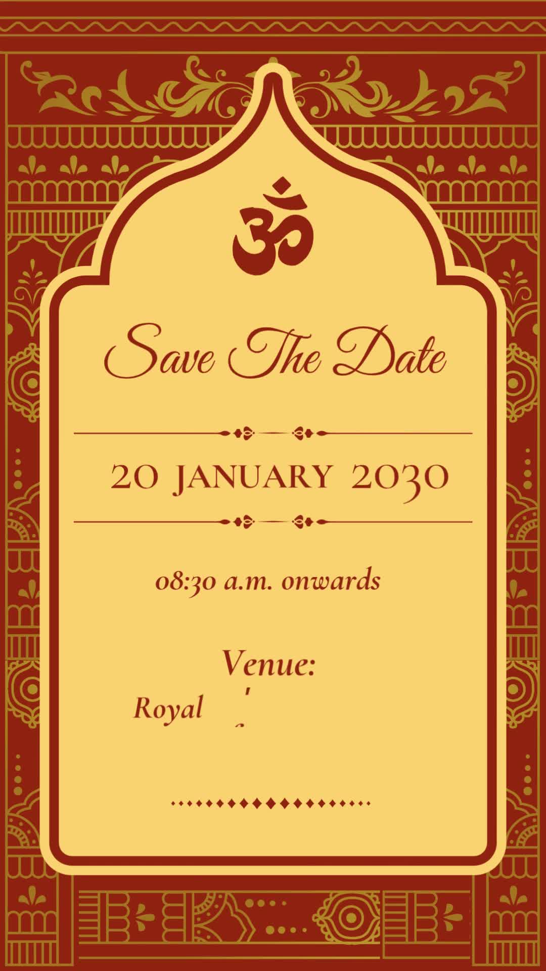 Brown Theme Wedding Invitation – personalised wedding invite in reels style invitation video by InvitationGuru