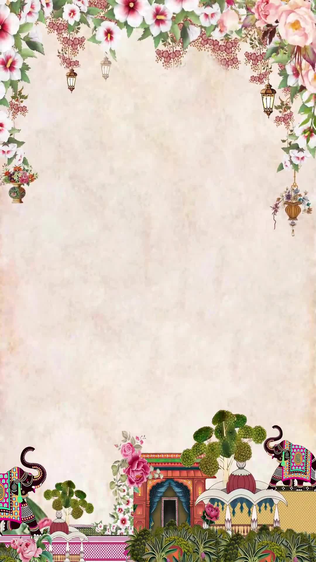Cream Floral Wedding Invitation Video – personalised wedding invite in reels style invitation video by InvitationGuru