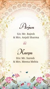 Buy Cream Floral Indian Wedding Invitation Animated Mobile Video