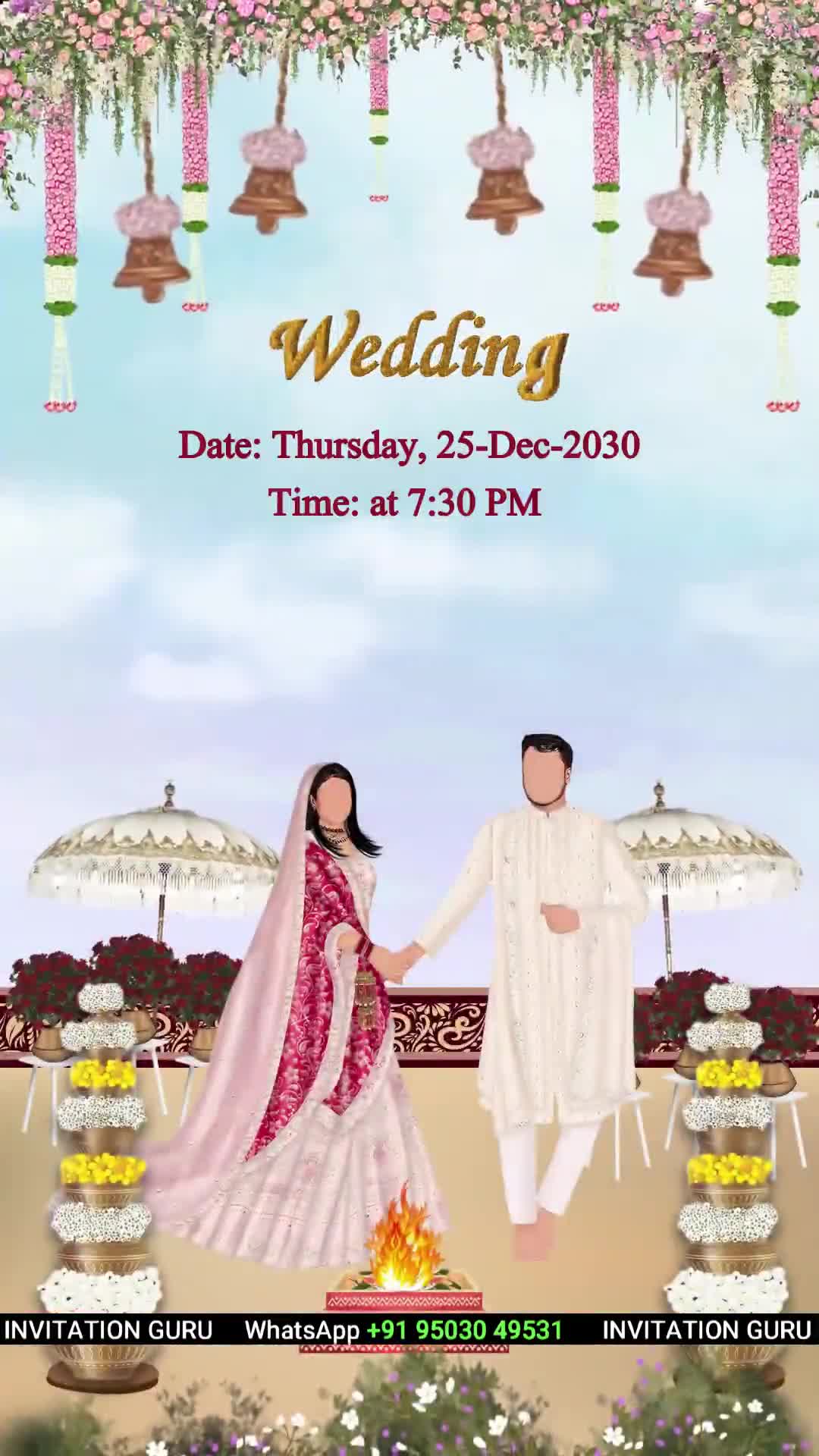 Wedding Invite - Dreamy Wedding Party - 430 – personalised wedding invite in reels style invitation video by InvitationGuru