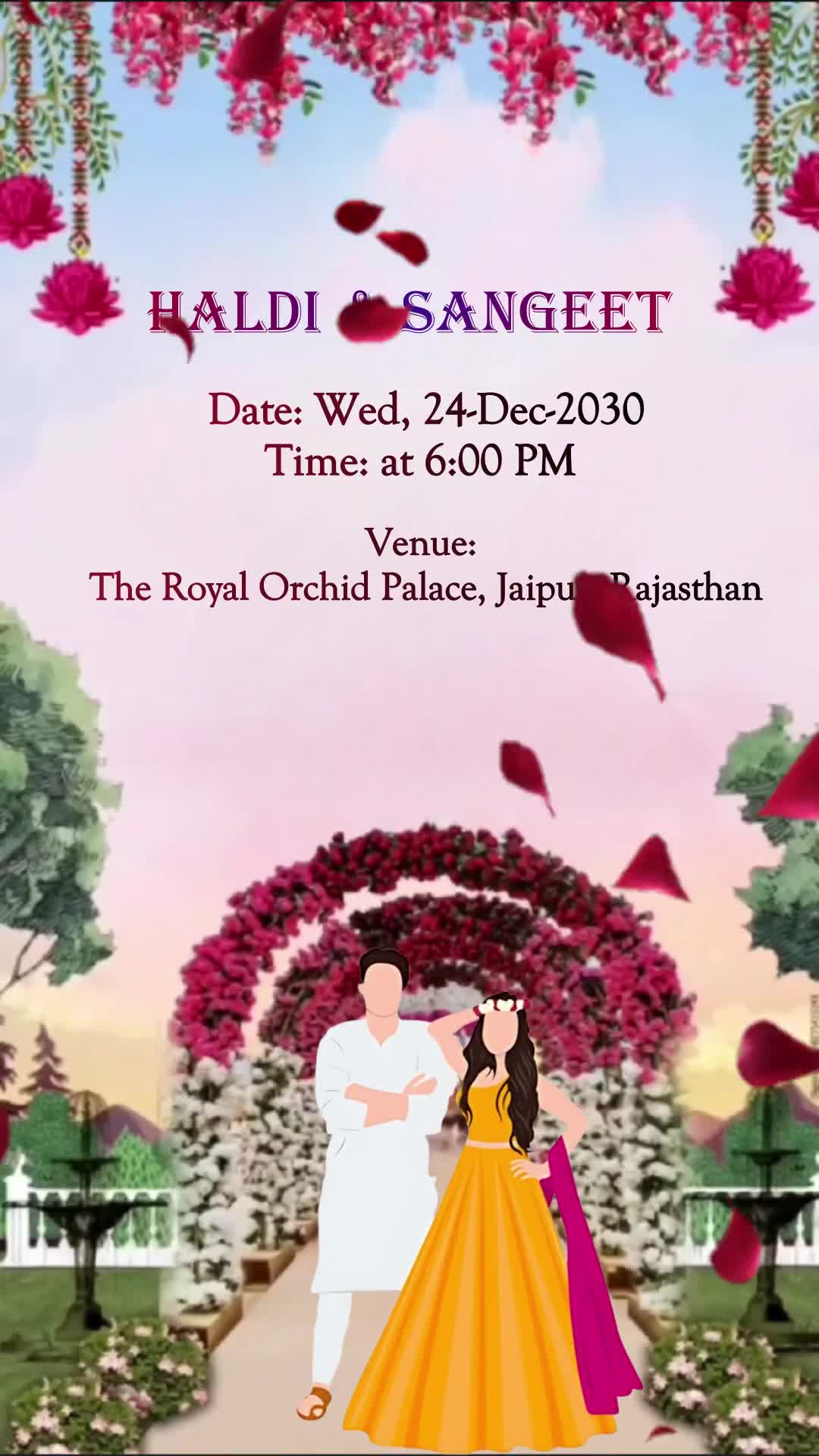 Wedding Invite - Door open entry - 1305 – personalised wedding invite in reels style invitation video by InvitationGuru