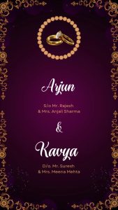 Purchase Magenta Decorative Indian Wedding Invitation Instagram Reel Video