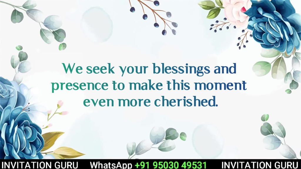 Annaprashan Ceremony - Blue flowers - 03 – personalised annaprashan invitation video by InvitationGuru