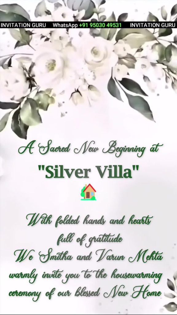 House Warming - White Card Theme - 1010 – personalised housewarming invitation video by InvitationGuru