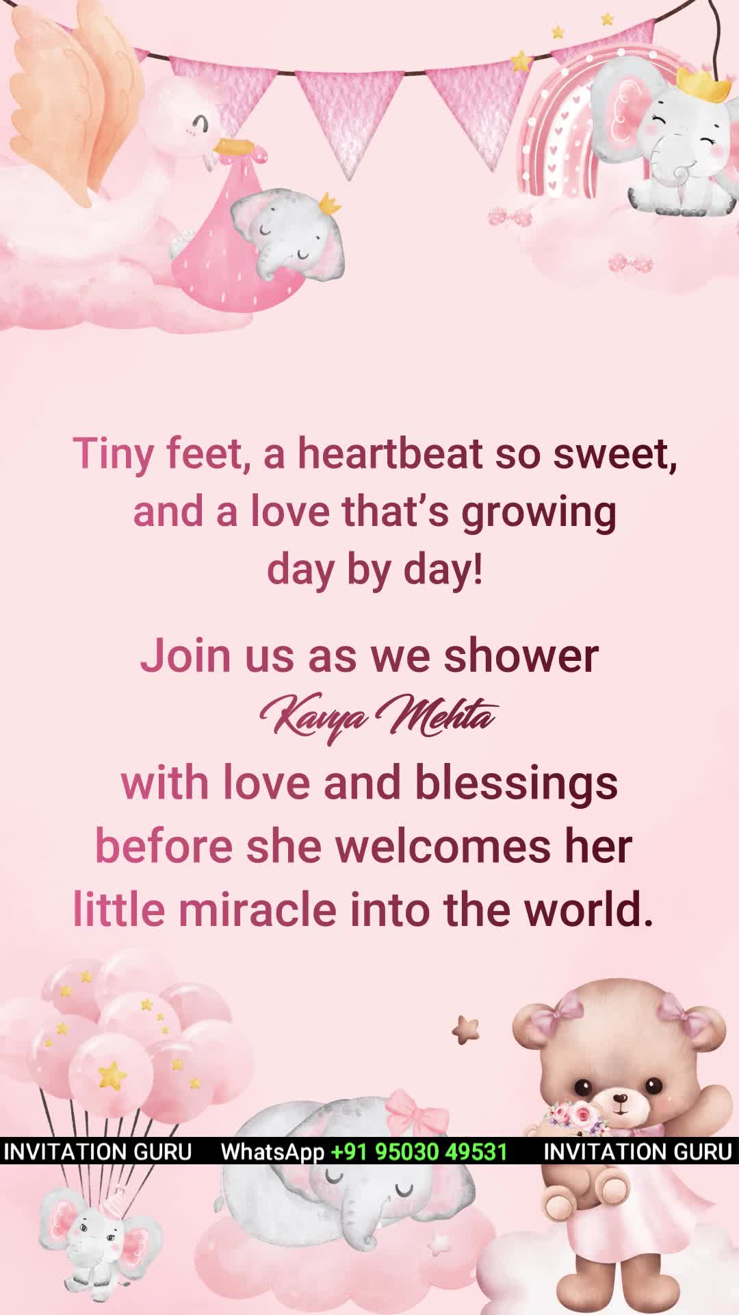 Baby Shower invitation video preview