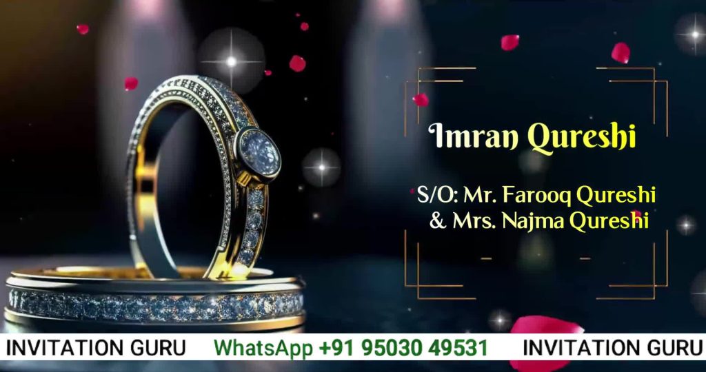 Muslim Ring Ceremony - Black & Diamond Ring - 01 – personalised engagement invitation video by InvitationGuru