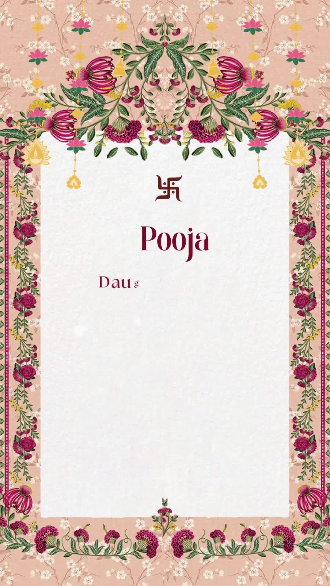 Cream Color Traditional Wedding Video Invitation – personalised wedding invite in reels style invitation video by InvitationGuru