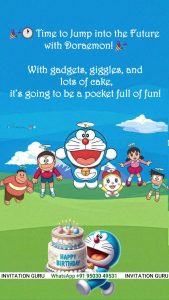 Order Birthday Invitation - Doremon Theme - 147