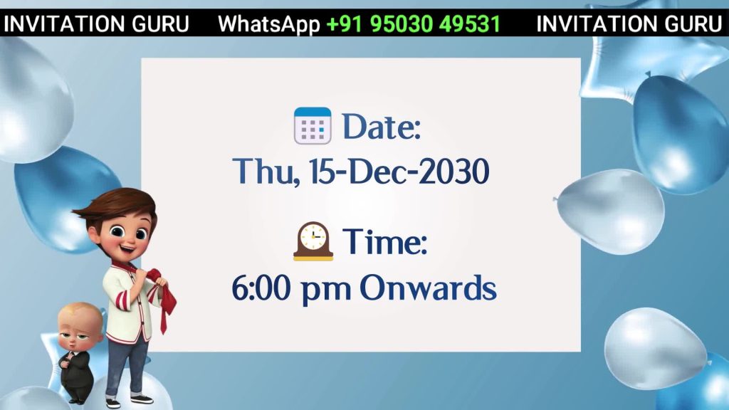 Birthday Invitation - Boss Baby Theme - 20 – personalised birthday invitation video by InvitationGuru