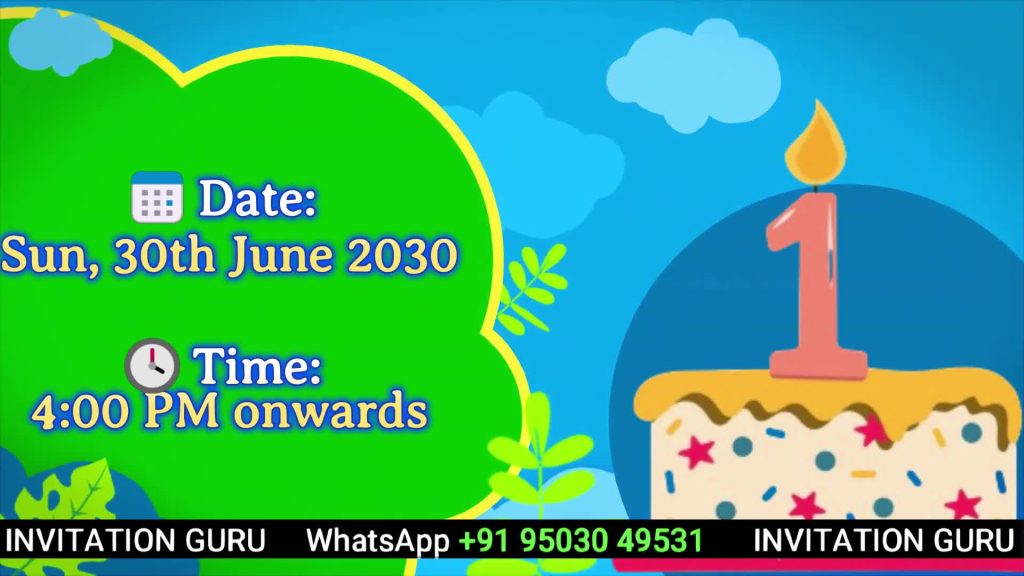 Birthday Invitation Blue & Green Theme - 35 – personalised birthday invitation video by InvitationGuru