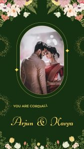 Purchase Green Color Peacock Theme Wedding Invitation