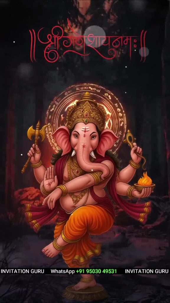 3D Ganesha Theme Wedding Invitation Video – personalised wedding invite in reels style invitation video by InvitationGuru