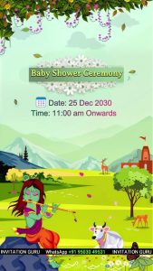 Baby Shower Radhe Shyam Animated Invitation Video 1512