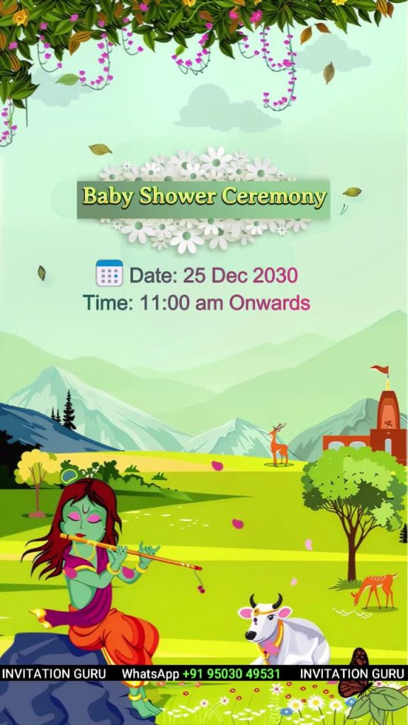 Baby Shower Radhe Shyam Animated Invitation Video 1512 – personalised baby shower invitation video by InvitationGuru