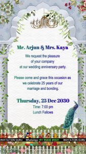 Wedding Anniversary Invitation Radha Krishna Grey Theme 1441