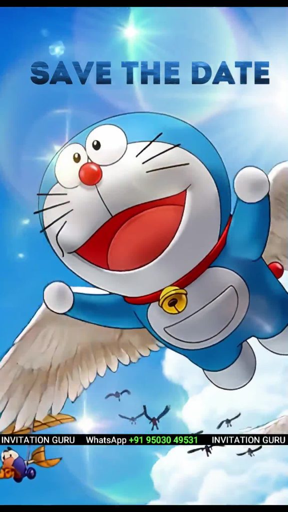 Doraemon Birthday Invitation Theme 0435 – personalised birthday invitation video by InvitationGuru