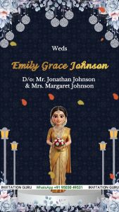 Christian Wedding Invitation Video Navy Blue Theme 4545